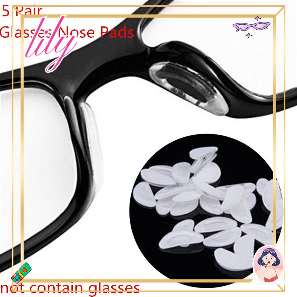 Lily 5pasang Kacamata Bantalan Hidung Mode Non-slip Putih Nose Pads Spectacles Glasses