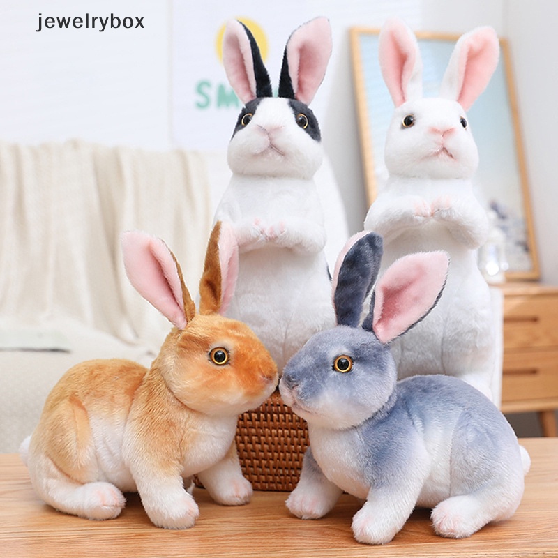 [jewelrybox] Simulasi Kelinci Bulu Mewah Realistis Kawaii Hewan Paskah Bunny Rabbit Mainan Hadiah Butik