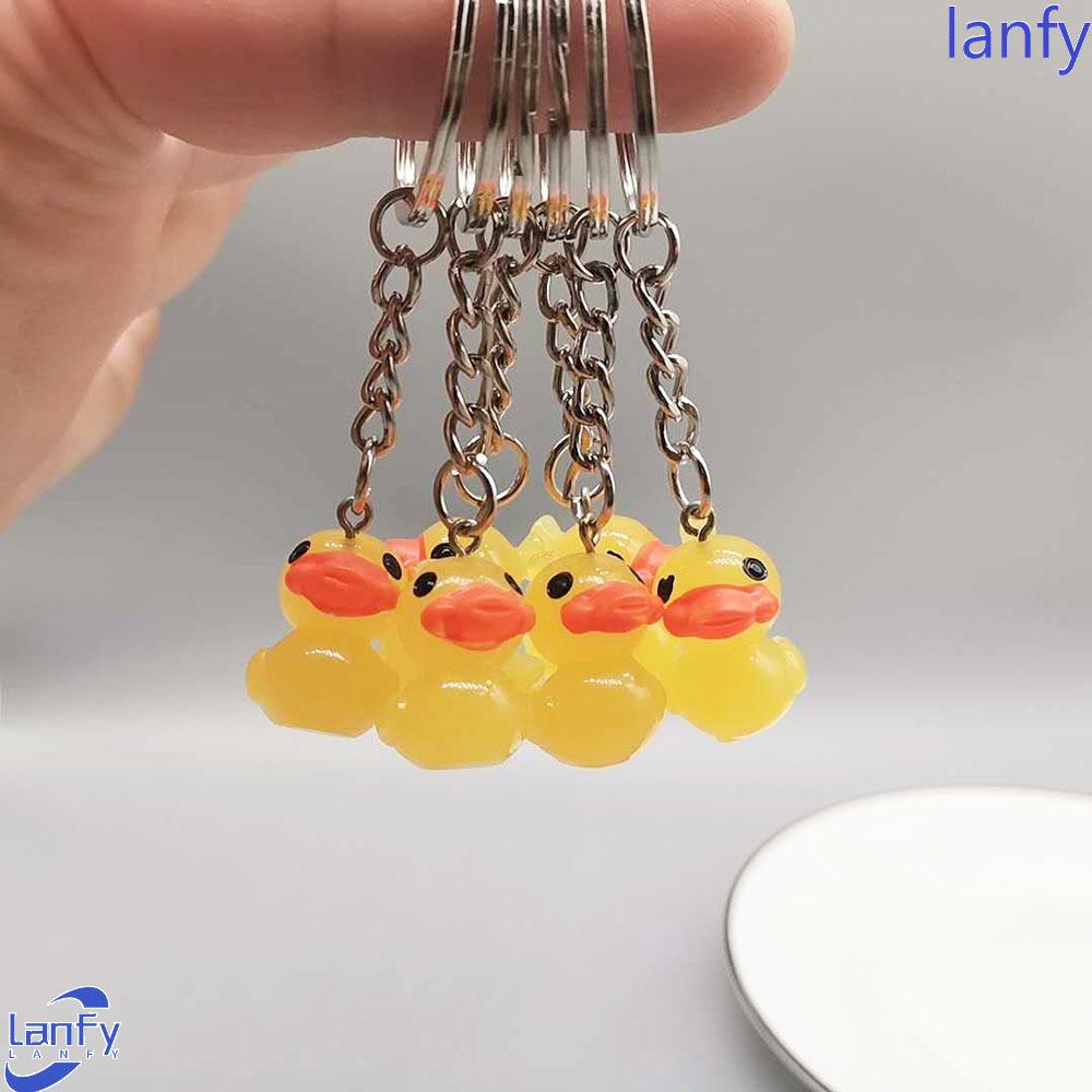 LANFY Mini Car Keyring Lovers Little Yellow DUCK Key Chain Women Cute Hyaluronic Acid Ducks Rubber Keychains/Multicolor