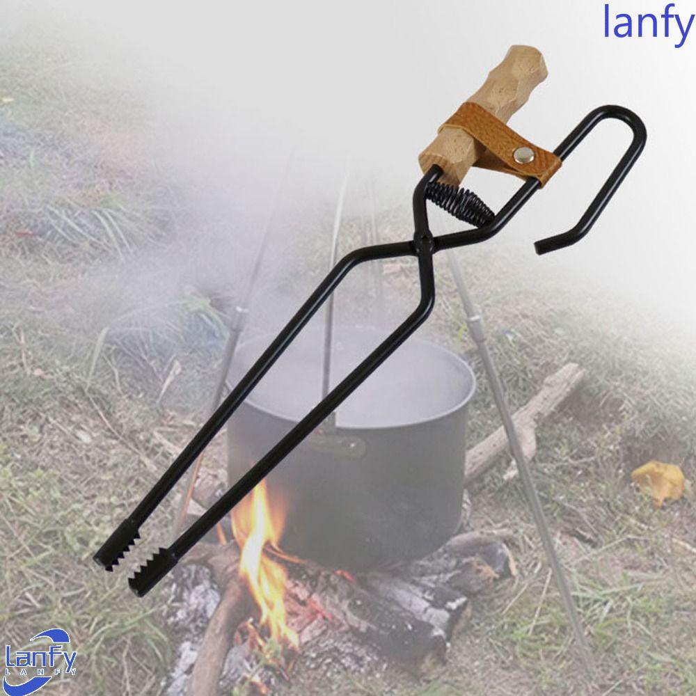 Lanfy Penjepit Arang BBQ Stainless Steel Alat Dapur Masak Tong Arang Jepitan Barbekyu Carbon Clip