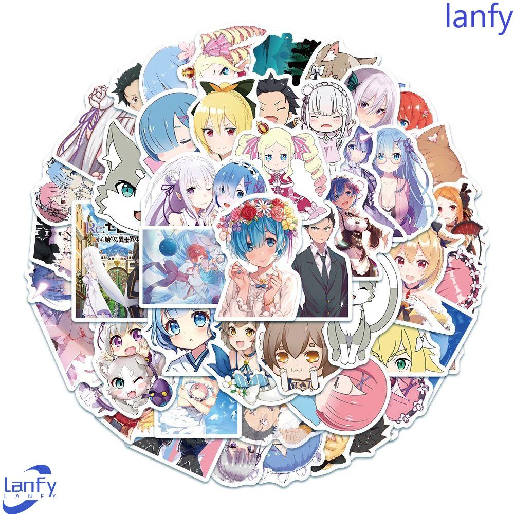 Lanfy Re: Life in a Different World From Zero Gift Lucu Tahan Air Dekorasi Stiker Alat Tulis Stiker Kartun Ponsel Dekorasi Skateboard Graffiti Stiker