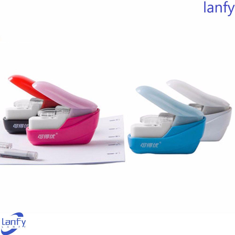 Lanfy Stapleless Stapler Nyaman Perlengkapan Kantor Warna Random Alat Tulis Sekolah Tanpa Staples