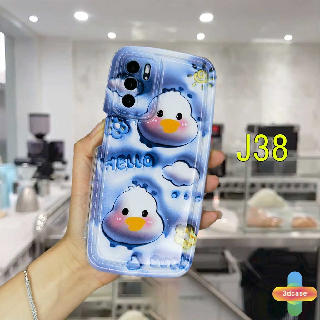 Casing OPPO A15 A54 A5S A77S A17 A17K A57 A3S A76 A96 A16 A95 A55 A7 A5 A9 A31 A53 A33 2020 A12 A12S A1K A12E A16E A16K A54S A53S A16S A77 A57S A57E A11S Reno 7 7Z 8Z 5 4 6 8 5F 5K 4F 4 5 06 Lite A74 A15S Hello Duck Camera Lens Protection Soap Case