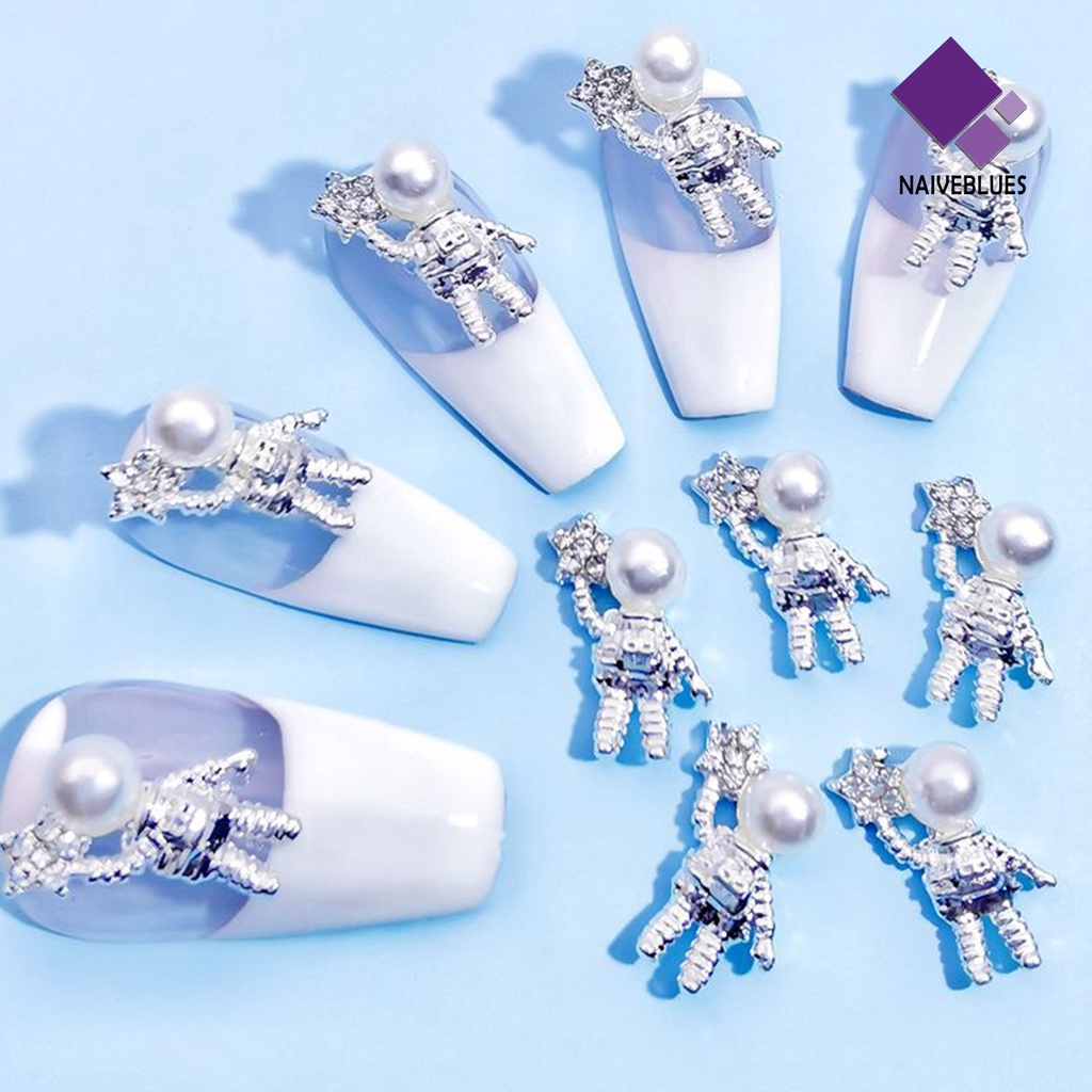 [naiveblues] 10pcs Dekorasi Kuku Indah DIY Ringan Beruang Alloy Art Perhiasan Untuk