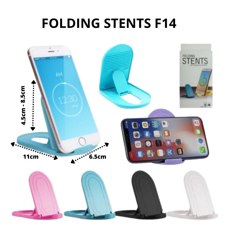 Folding Stents F14 / Holder Folding Stents F14 Phone Stand Docking Dudukan Penyangga Lipat