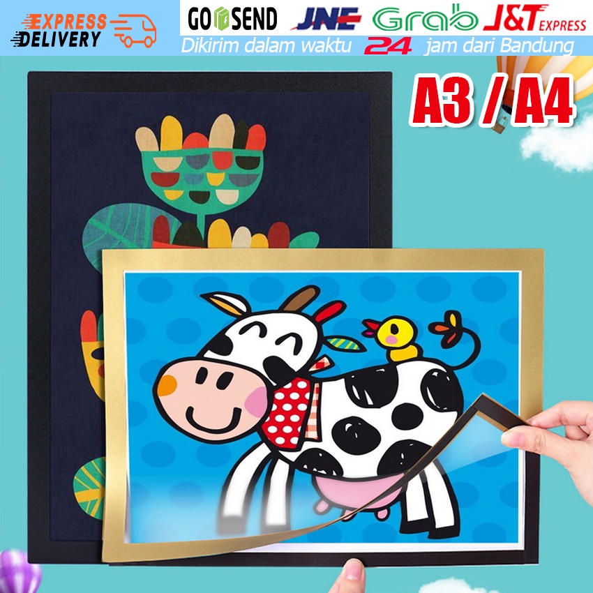 

Frame Foto Magnetik Bahan PVC Transparan Ukuran A4 / A4 Document Sign Holder Frosted Magnetic File Frame