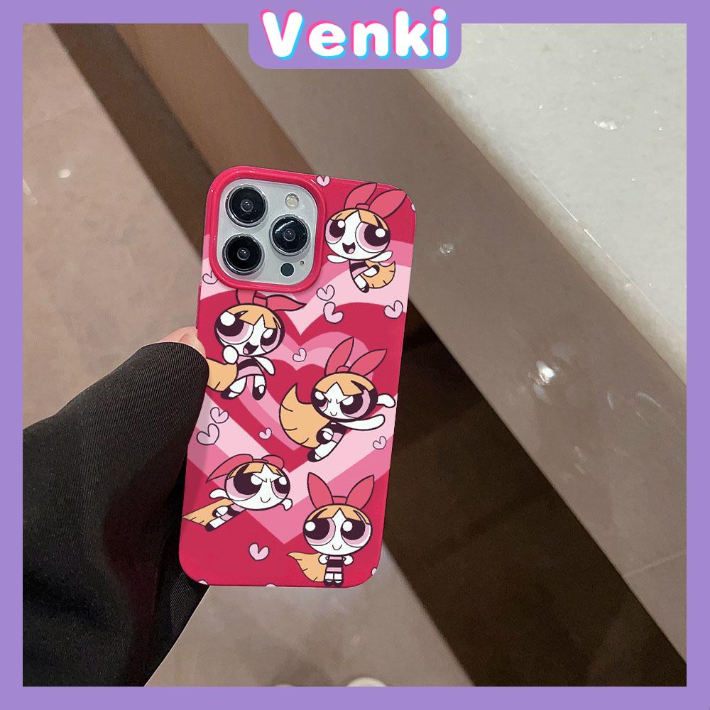 VENKI - For iPhone 11 iPhone Case Black Pink Cute Cartoon Glossy TPU Soft Shell Protection Shockproof Camera Compatible with iPhone14 13 Pro max 12 Pro Max xr xs max 7 8Plus