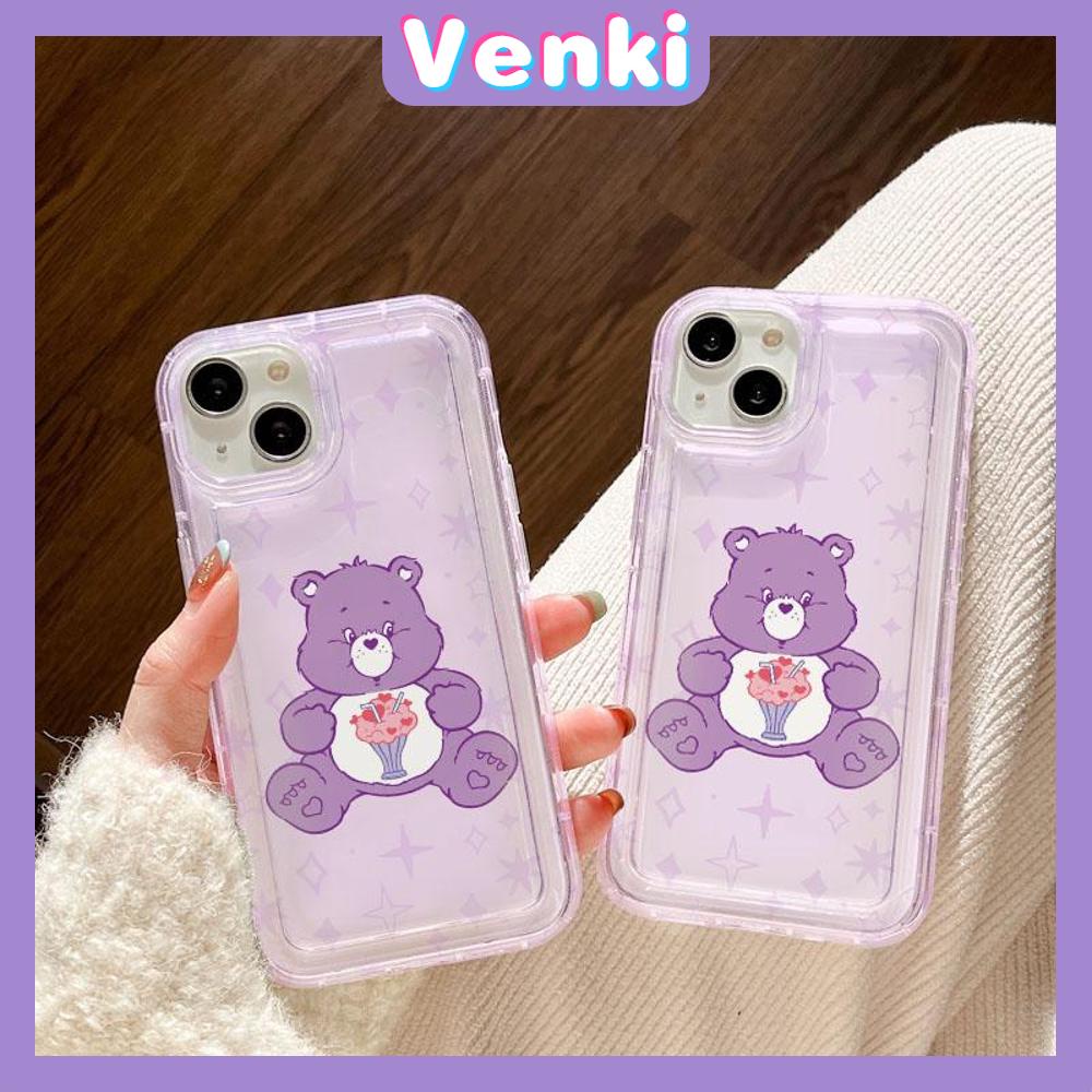 VENKI -For iPhone 11  iPhone Case Clear Case TPU Soft Case Airbag Shockproof Cute Cute Cartoon Bear Compatible with iPhone 14 13 Pro Max iPhone 12 Pro Max 11 7Plus 6Plus XR xs max