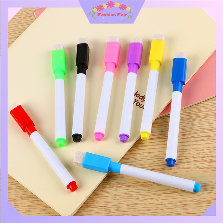 FASHION FAIR - D6164 Board Pen Marker With Eraser / Spidol Dengan Penghapus / Sepidol Mini Kecil / Pengapus Spidol S5197 / Spidol Warna Warni / Whiteboard Marker