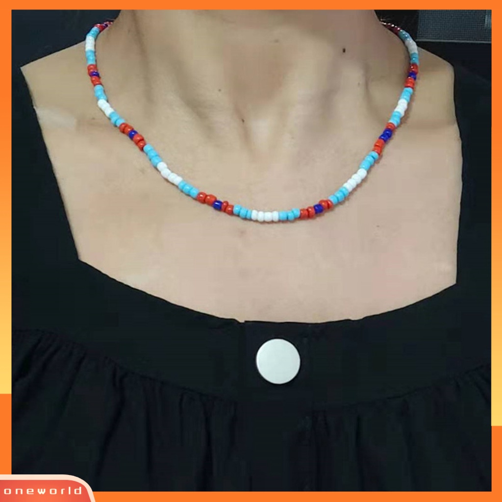 [EONE] Wanita Gelang Warna-Warni Faux Glaze Beads Perhiasan Multicolor Ekstensi Rantai Kalung Gelang Fashion Hadiah