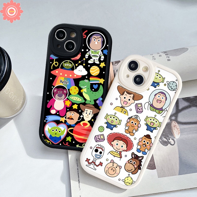 Case Untuk Realme C53 C35 C25s 5 8i 6i 9i 6 6s 5i 7i C11 C15 C55 C30 C25Y 10 8 Pro C1 C12 C3 C31 C20 C21Y C21 GT C17 C20A Toy Story Lucu Kartun Strawberry Bear Manyo Lembut Sarung