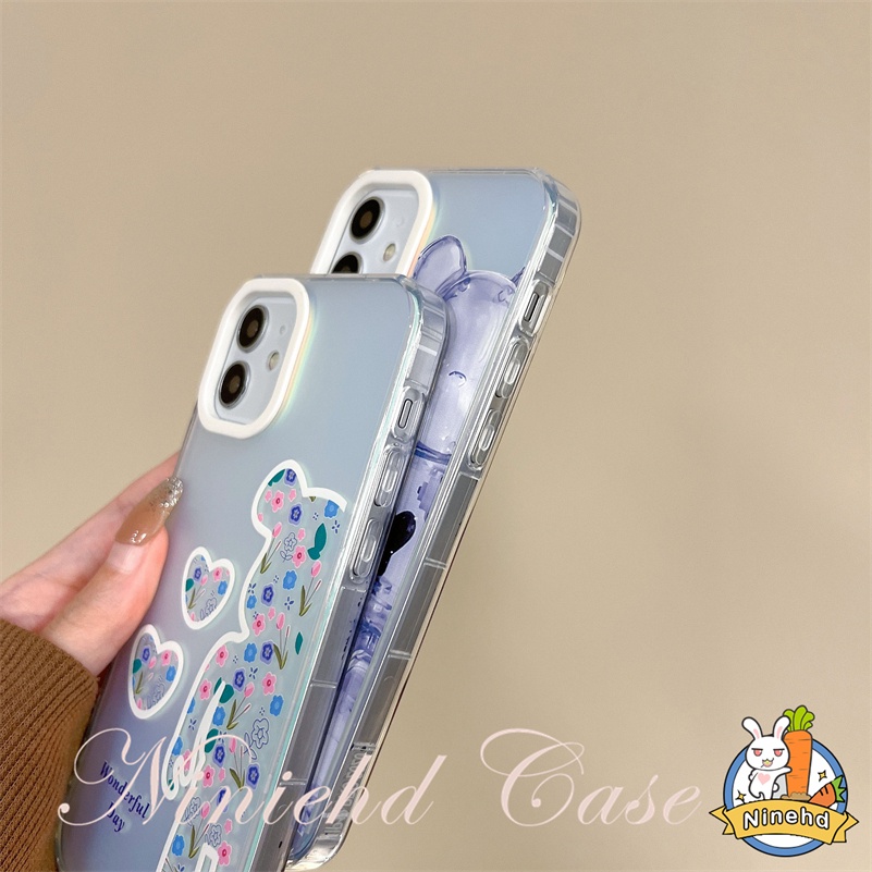 Casing iPhone Kaws Laser Transparan Kompatibel Untuk Iphone14 13 12 11 Pro Max X Xr Xs Max8 7 6 Plus SE 2020 Modis Anti Jatuh Shockproof Phone Case Soft Case Cover Pelindung