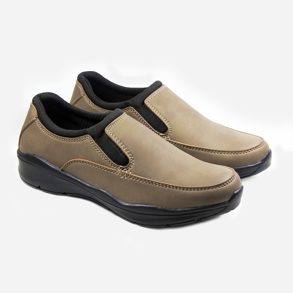 Mascotte CHAIKA | Sepatu Slip On Pria 992.221 [ Hitam dan Mocca ]RAMAYANA JAKTIM