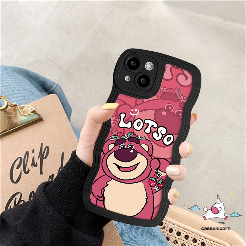 Casing Manyo Kartun Untuk Redmi Note 10s 11s 9s 8 9 11 10 Pro Redmi 12C 10 10A 10C A1 9A 9T 9C A1+POCO M3 X3 NFC Pro Mi 11T Pro Soft Tpu Cute Strawberry Bear Wavy Edge Sarung