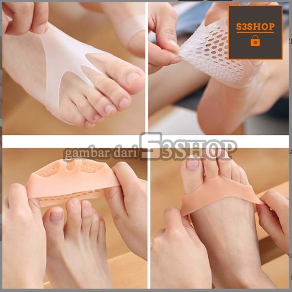 Insole Silicone Pemisah Jari Kaki Bunion Bantalan Kaki Depan Silikon