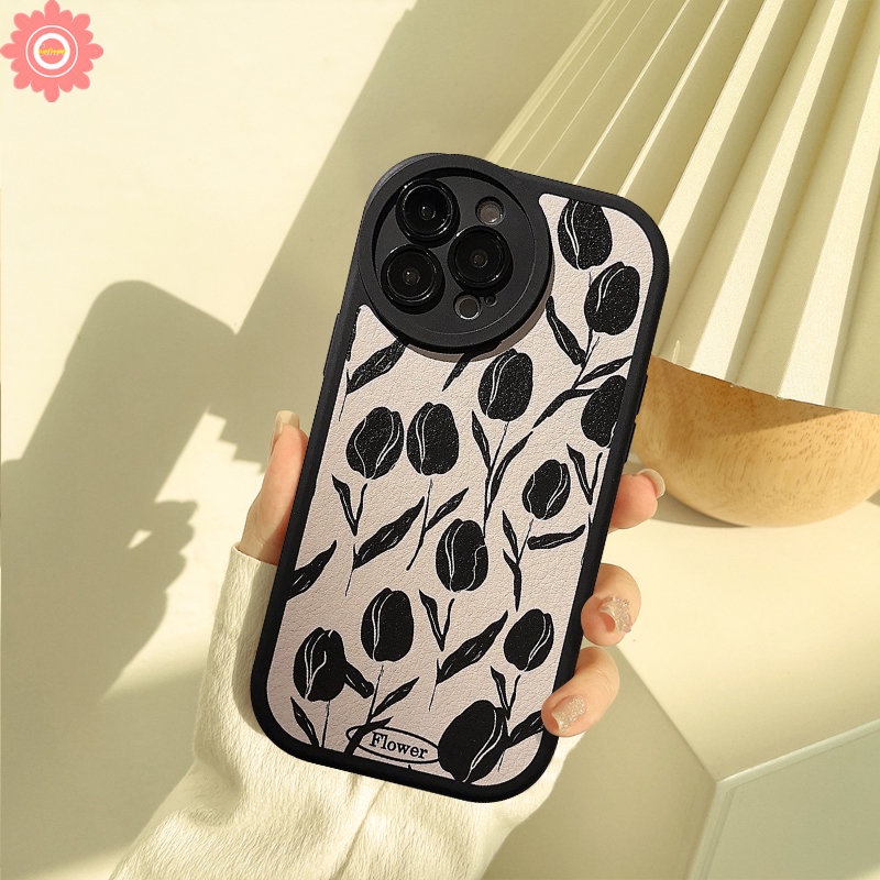 Casing Bunga Retro Untuk Redmi Note11 10 8 9 10s 11s 10 9s 9 11 Pro+Redmi 12C 10 A1 9 10A 10C 9A 9T 9C POCO F4 X3 NFC Pro M3 Mi 11T 12bunga Tulip Vintage Lembut Sarung