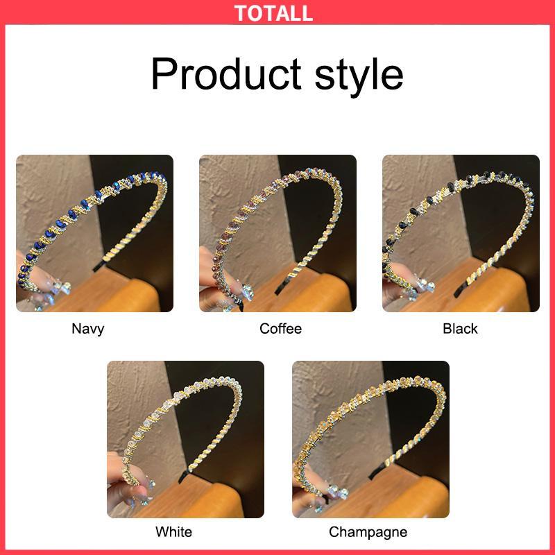 COD Bando Wanita Premium Diamond Metal Fashion Korea Bandana Mutiara Rambut-Totall