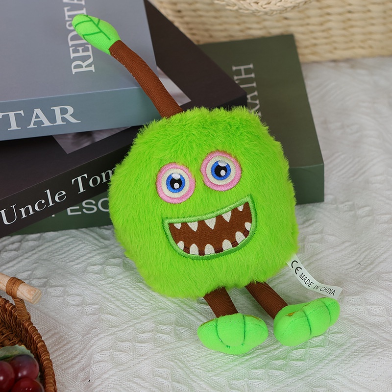 33cm My Singing Monsters Wubbox Mainan Mewah Green Furcorn Boneka Boneka Untuk Ulang Tahun Anak Natal Plushie Toy