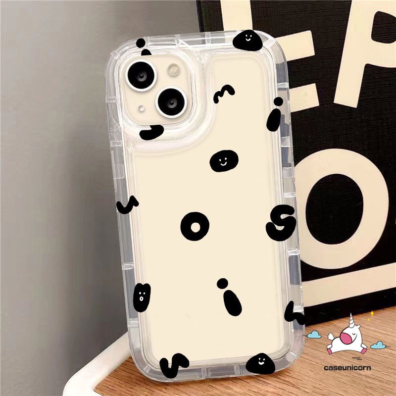 Airbag Case Untuk Realme C53 5 9i 6i 5i 5s 7i C35 C55 C25 C25s C12 C15 C11 2020 C21Y C20 C25Y C33 C30 C30S C1 C2 C11 2021 C17 C3 Kartun Ekspresi Alfabet Sederhana Soft Cover