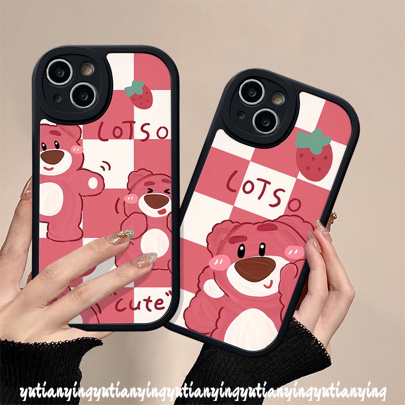 Soft Tpu Back Case for Infinix Hot 10T 10 11 11s 10s 9 Play Smart 5 6 Hot 11s 10s 11 10T 10 Lite Note 8 Cartoon Lovely Strawberry Bear Lotso Cover