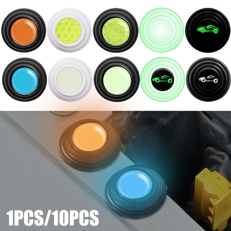 [Unggulan] 1/10pcs Pintu Mobil Anti-shock Silicone Pad Universal Luminous Anti-Noise Silent Buffer Gasket Penutup Pintu Mobil Anti-Tabrakan Malam Bersinar Stiker Aksesoris Mobil