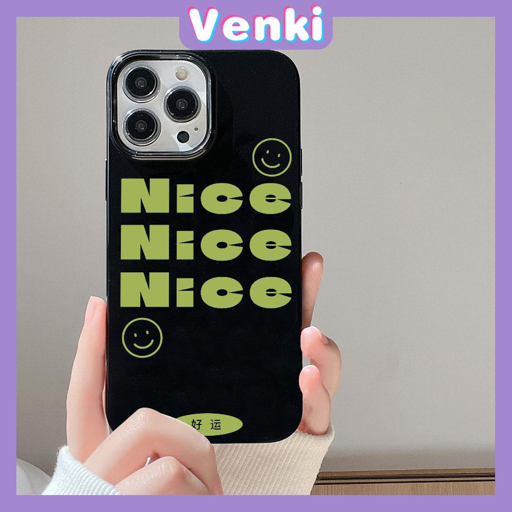 VENKI - For iPhone 11 iPhone Case Black Red Glossy TPU Soft Case Shockproof Protection Camera Green  Black Letters Compatible with iPhone 14 13 Pro max 12 Pro Max xr xs max 7 8Plus