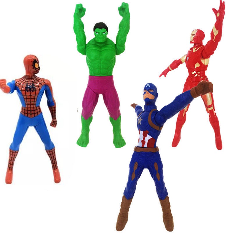 5styles Spiderman Hulk Ironman Captain America Angka Mainan Set Anak Anime toy Avengers Movie Joint Boneka Bergerak