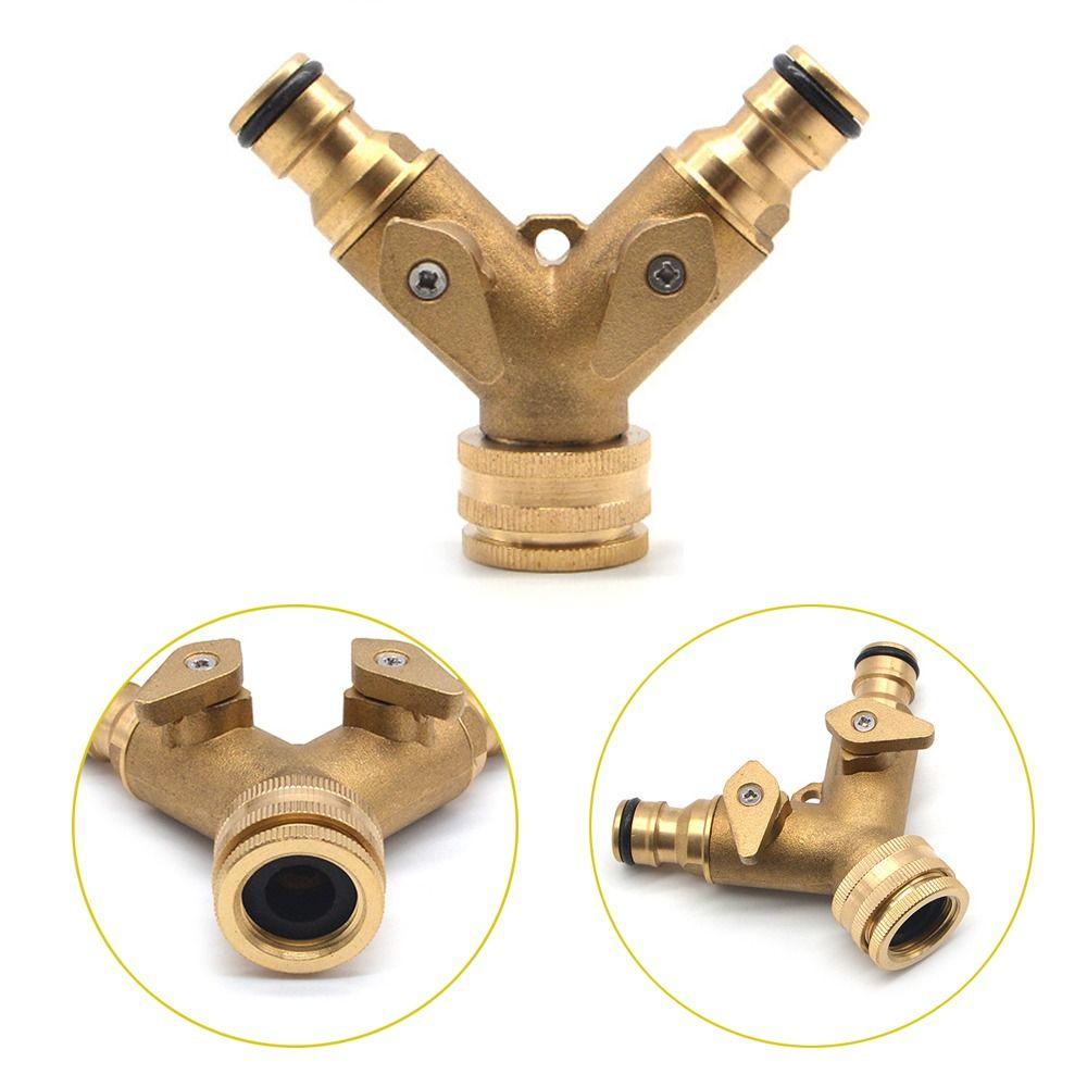 CHOOKYY Chookyy Selang Pipa Valve Splitter3/4 Inch 2-Way Tap Water Splitter Aksesori Taman Quick Connector