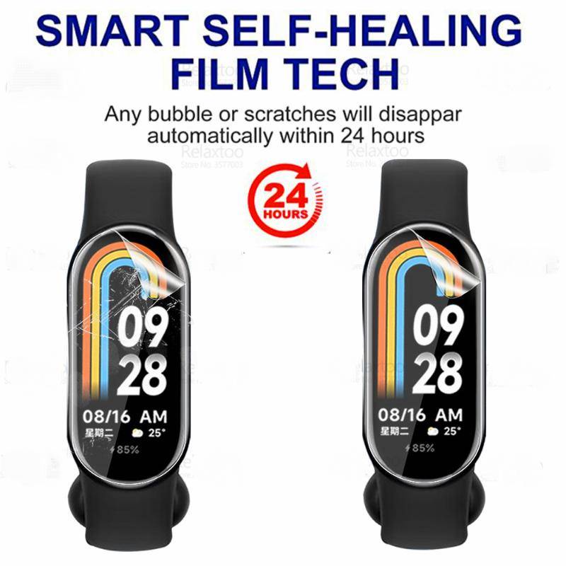 999d Curved Soft Hydrogel Film Untuk Xiaomi Smart Band8 Pelindung Layar Anti blue light Untuk Mi Smart Band8 Gelang Film Bukan Kaca
