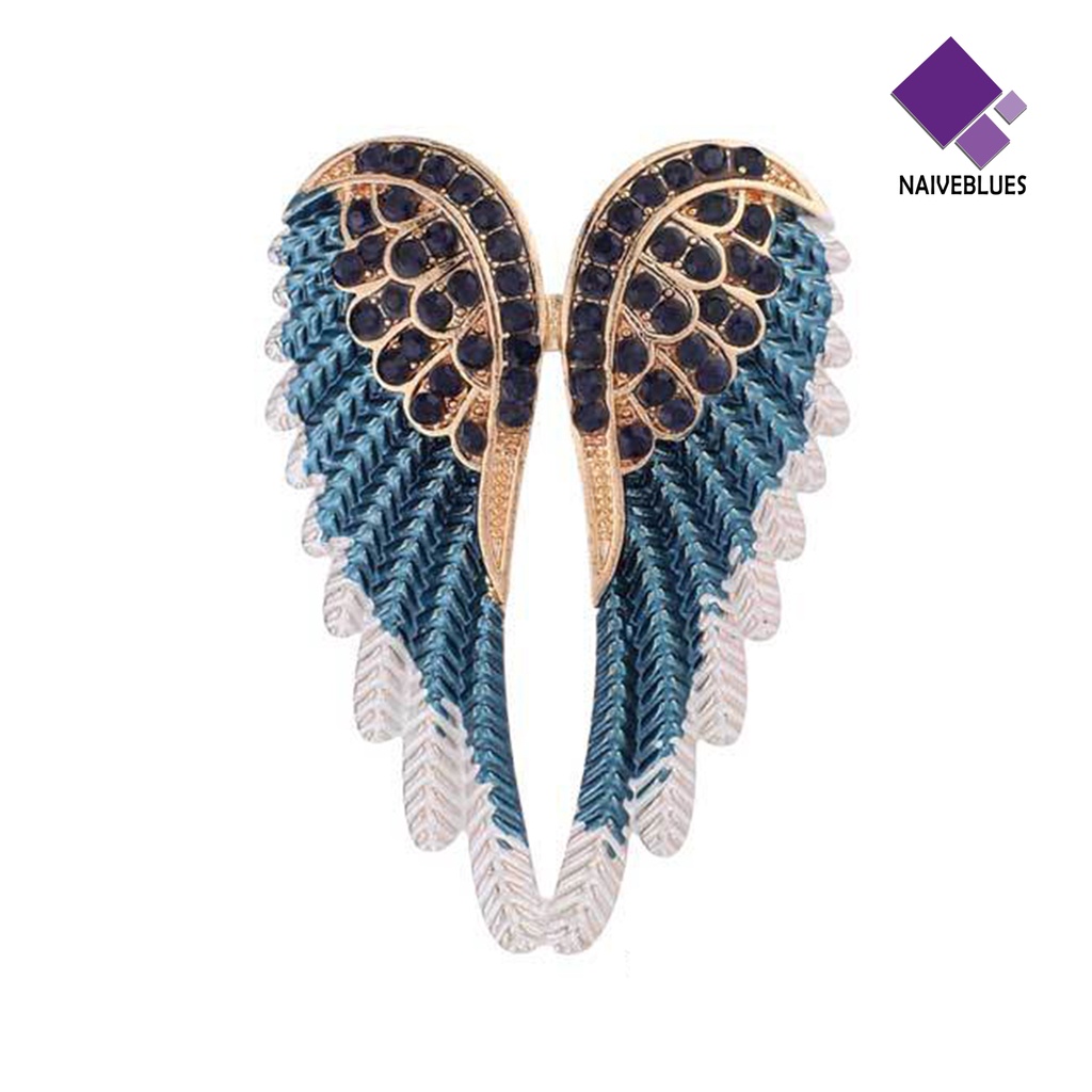 &lt; Naiveblues &gt; Bros Pin Berlian Imitasi Bentuk Geometris Electroplating Temperamen Pakaian Yang Serasi Klasik Malaikat Lady Brooch