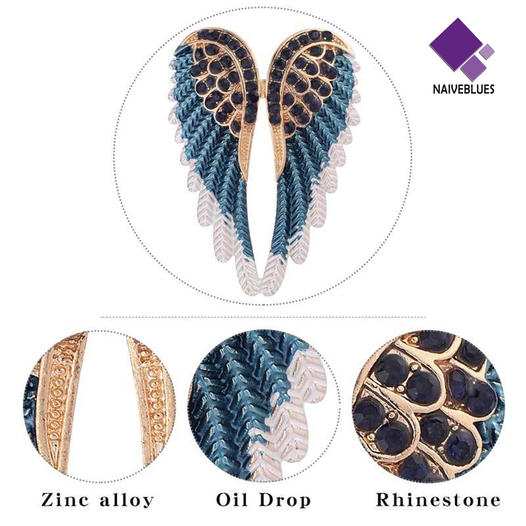 &lt; Naiveblues &gt; Bros Pin Berlian Imitasi Bentuk Geometris Electroplating Temperamen Pakaian Yang Serasi Klasik Malaikat Lady Brooch