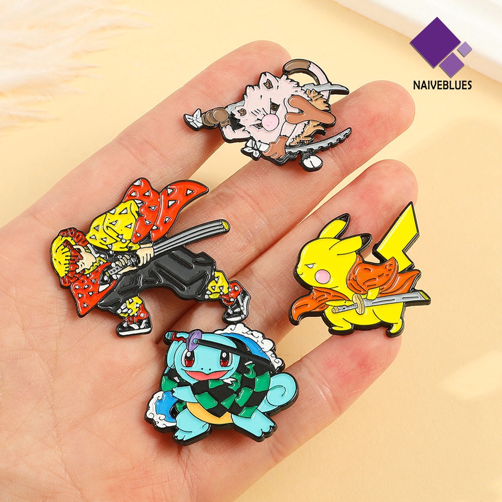 &lt; Naiveblues &gt; Bros Pin Electroplating Hidup Kartun Geometris Gaun Colorfast Anime Bros Cosplay Pakaian Dekorasi