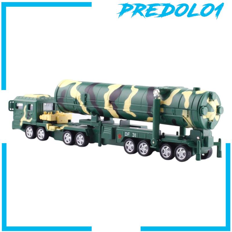 [Predolo1] Skala1:64 Bahan Alloy Mobil Diecast Model Tarik Kembali Trailer Truk Dekorasi Desktop