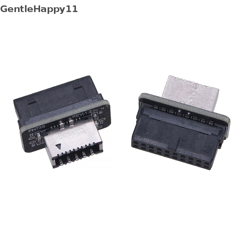 Gentlehappy Adaptor Panel Depan USB Tipe-E Ke USB 3.0 19PIN Adapter Vertical Header Splitter id