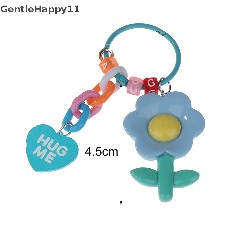 Gentlehappy 1Pc Rantai Ponsel Kreatif Berguna Lucu Resin Bunga Liontin Kunci Rantai id