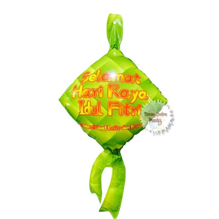 Balon Foil Ketupat Idul Fitri 2 / Balon Bentuk Ketupat Lebaran (40cm)