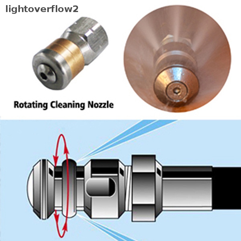 [lightoverflow2] 3per8 &quot;1Per4&quot; Pressure Washer Drain Hose Nozzle Pembuangan Air Selokan Clean Jetter Nozzle Taman Rumah [ID]