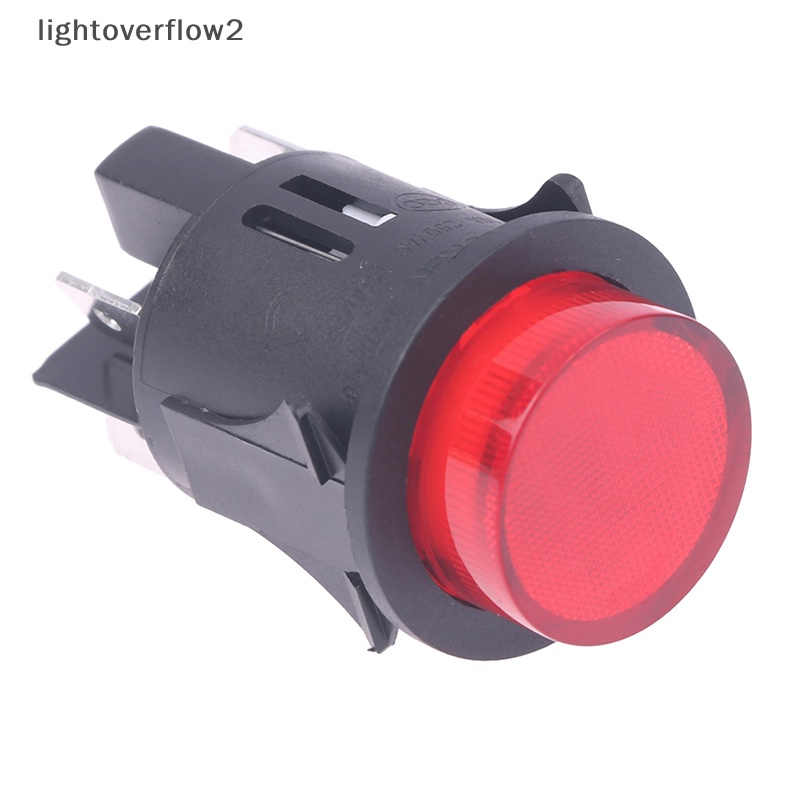 [lightoverflow2] 1pc 4pins Saklar Sentuh Red Push Button Switch Sertifikasi TUV Saklar Rocker Listrik Dengan Soket Lampu Power Switch PS18-16 [ID]