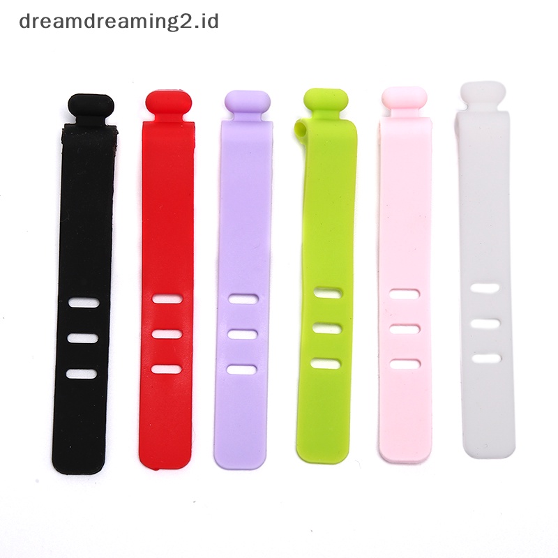 (drea) Silicone Kabel Data Organizer Headphone Cord Finishing Buckle Wrap Tie Strap//
