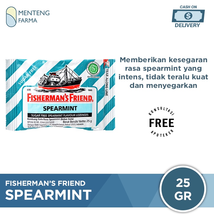 Fisherman's Friend Spearmint Sugar Free - Permen Pelega Tenggorokan