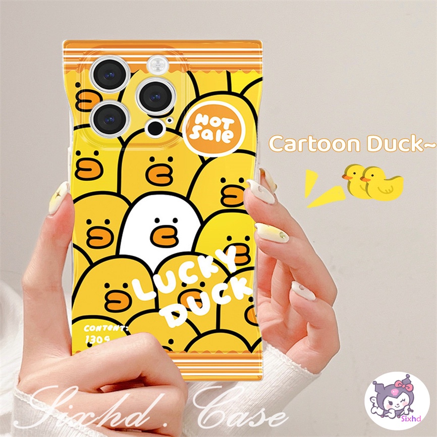 Redmi 12C 10C 10A 10 Note 12 11 11s 10s 10 9 8Pro 9T 9C 9A 9 Xiaomi 12 Lite 11Lite 12T 11T 10T Poco M3 X4Pro Fun Yellow Cute Lucky Duck Snack Bag Handphone Soft Case