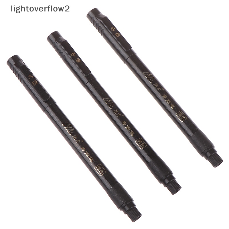 [lightoverflow2] 3pcs/set Pen Kuas Kaligrafi China Jepang Serat Halus Besar/Sedang/Kecil [ID]