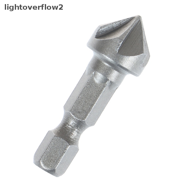 [lightoverflow2] Mata Bor 6 Flute Countersink Chamfer Cutg Alat Pertukangan Gagang hexagon [ID]