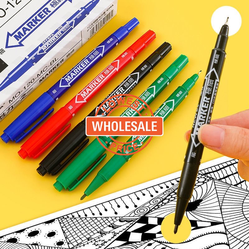 [Grosir] Multifungsi Double Headed Oily Marker Pen Portable Kapasitas Besar Penanda Garis Kepala Tipis Tahan Lama Cepat Kering Tahan Air Seni Pena Grafiti