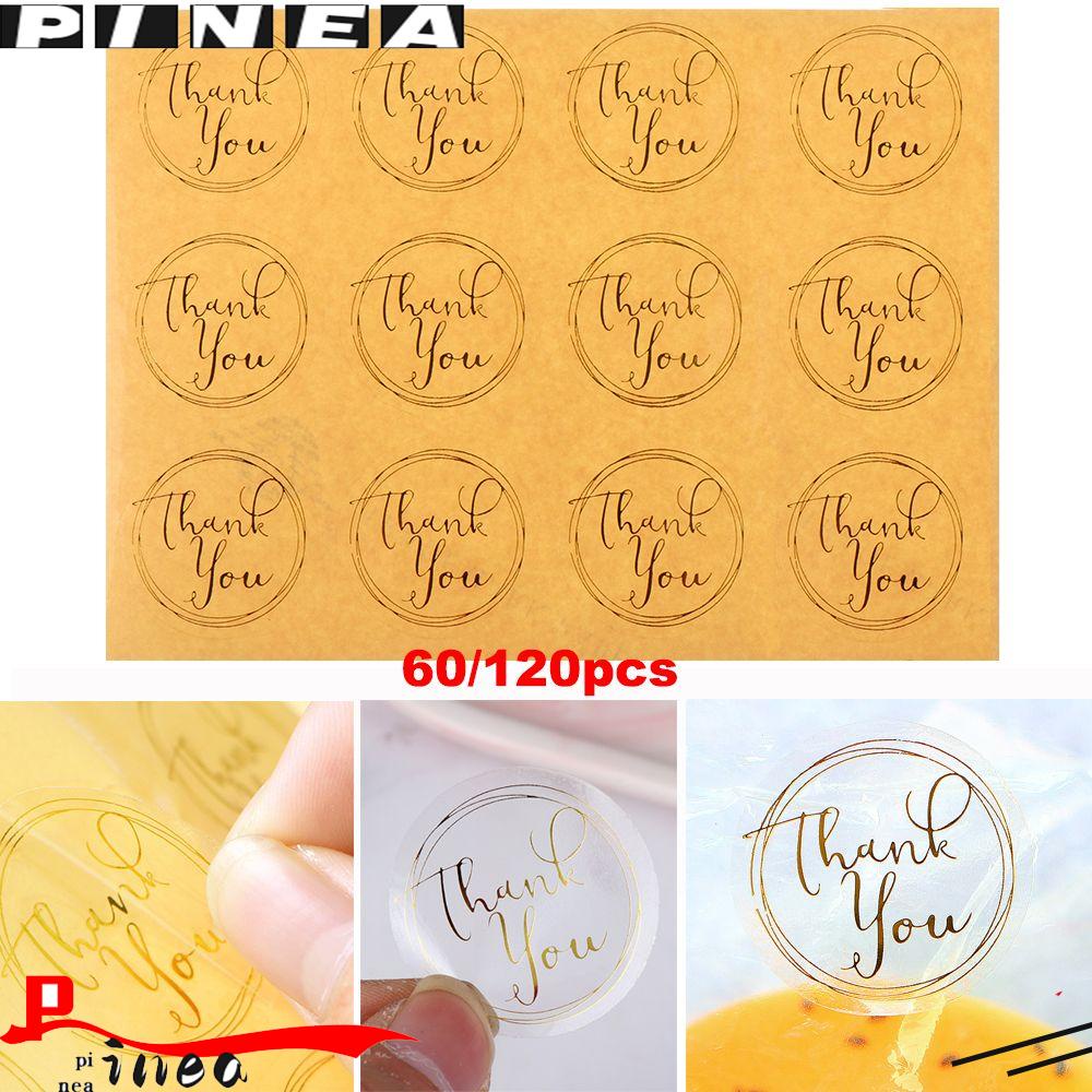 Nanas Handmade Stiker DIY Bulat Bronzing Transparan Sealing Craft Terima Kasih