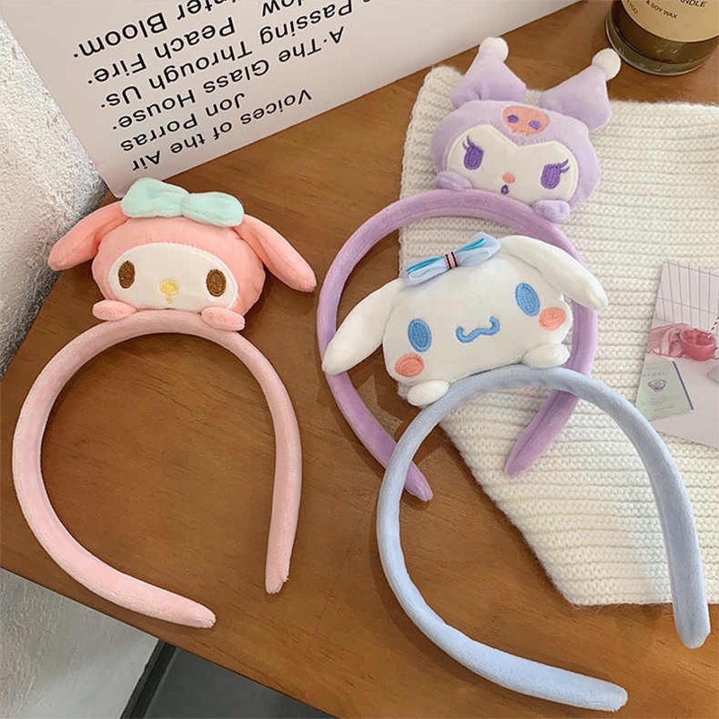 COD Bando Kartakter Ikat Kepala Cinnamoroll Anjing Melodi Mewah Tiga Dimensi Kartun Wajah Mencuci Bando korea Rambut Aksesoris