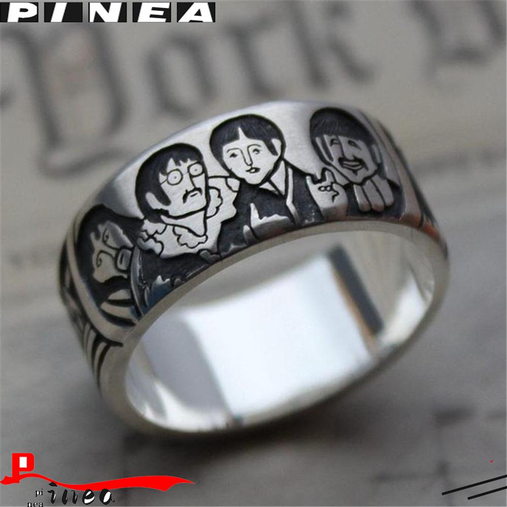 Cincin Band Rock Nanas Aesthetics Hadiah Aksesoris Fashion Pria Wanita Biker Gothic Retro Hip Hop Dicat Tangan