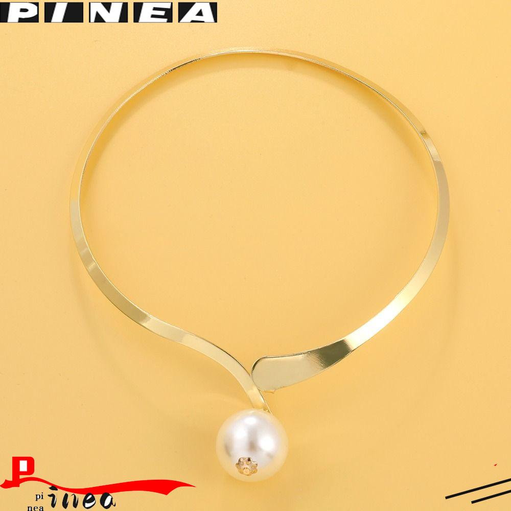 Aksesoris Perhiasan Kalung Choker Nanas Elegan Mutiara Gelombang Air Sederhana