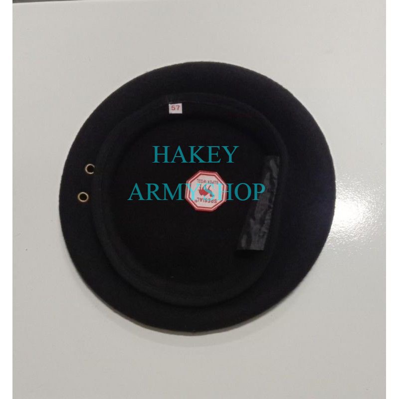 Baret hitam camel merah super woll baret kavaleri baret Mabesad baret polri polda