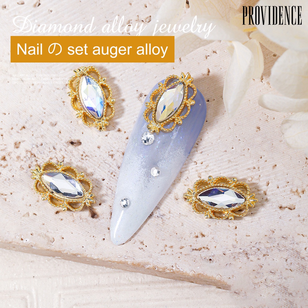 Providence 10 Pcs Kuku Berlian Imitasi Bersinar Tiga Dimensi High Gloss Glitter DIY Istana Gaya Nail Art Aksesoris Manicure Charm Nail Salon Supply